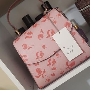 Pink Floral Print Cossbody Bag